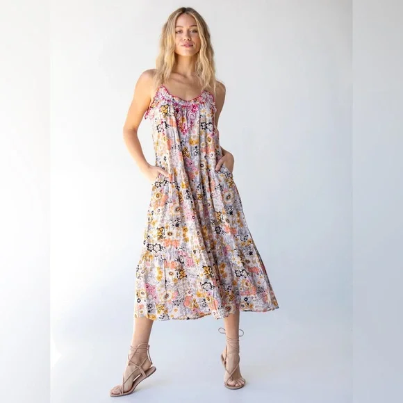 NATURAL LIFE | Dresses | Natural Life Embroidered Harley Midi Dress |  Poshmark